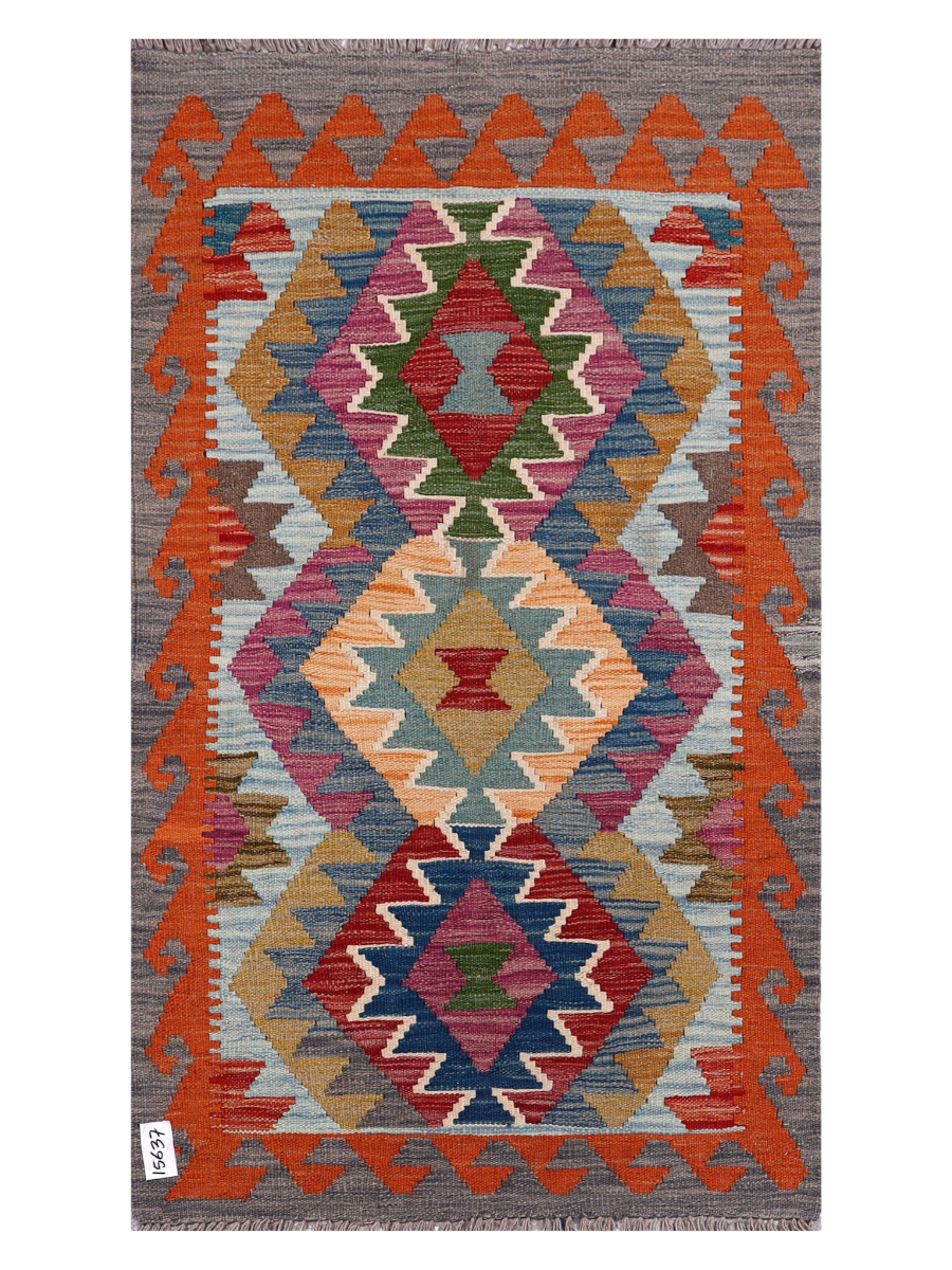 Maimana Kilim - 128 × 78 cm (4'2" x 2'7")-0