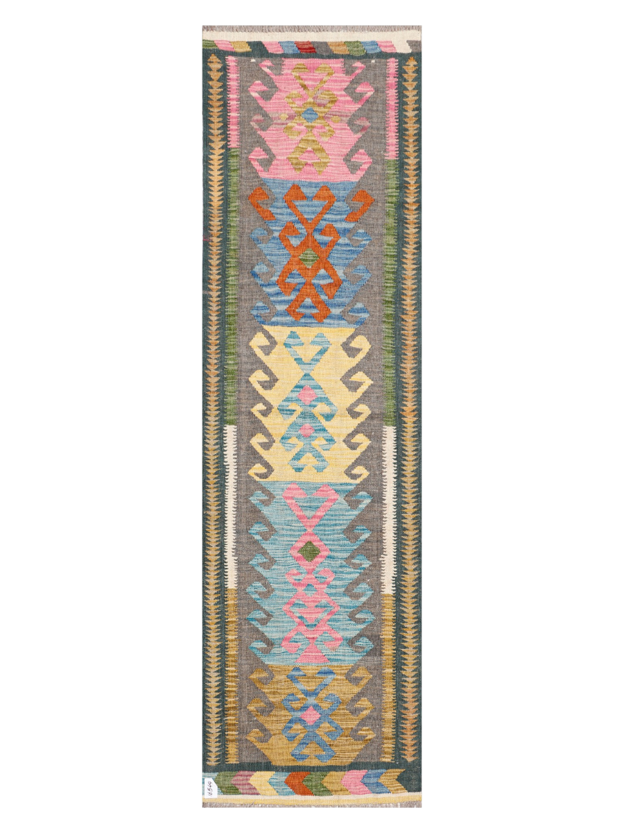 Maimana Kilim Runner - 249 × 70 cm (8'2" x 2'4")-0