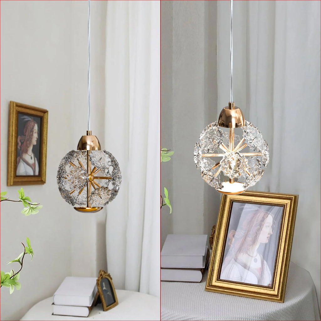 Celeste Crystal Globe Pendant Light – Gold