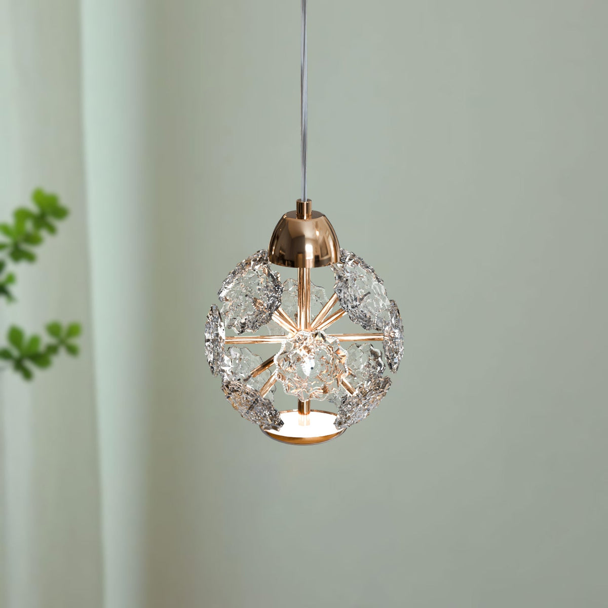 Celeste Crystal Globe Pendant Light – Gold