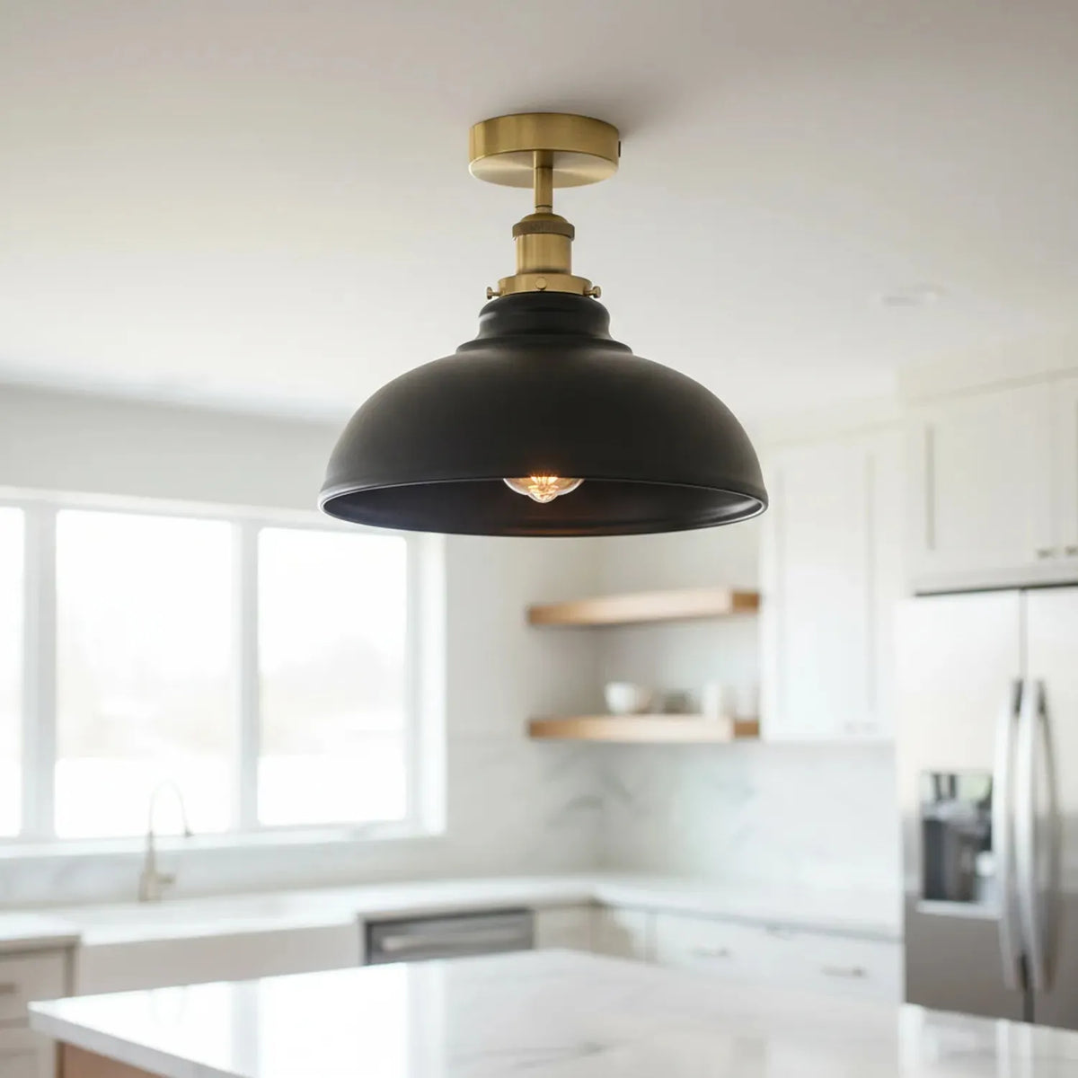 LEDSone Semi-Flush Ceiling Light – Metal Kitchen Pendant Style