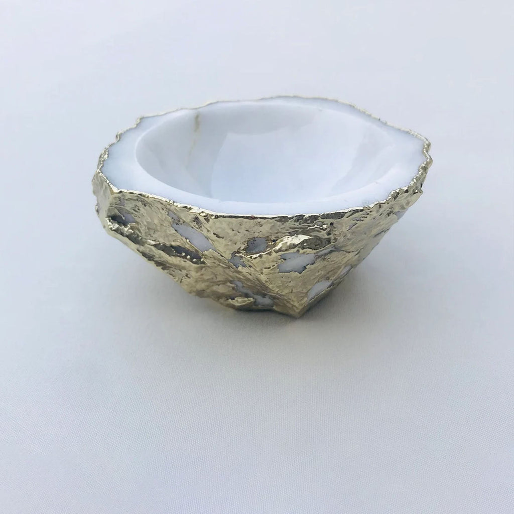 White Agate Geode Nut/trinket/Jewelry Bowl-0