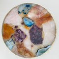 Large Multicolored 12" Diameter Agate Platter/Tray-0