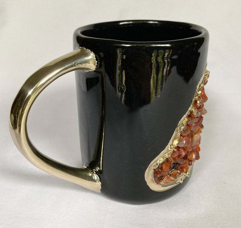 Wave - Set of 2 Black Ceramic Mugs-4