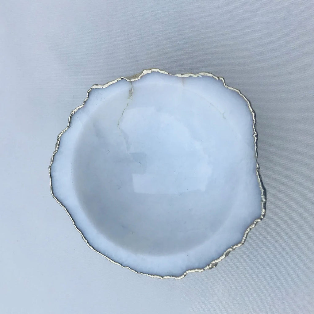White Agate Geode Nut/trinket/Jewelry Bowl-2