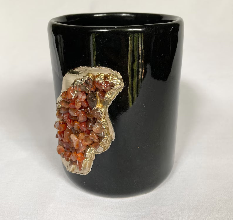 Wave - Set of 2 Black Ceramic Mugs-3