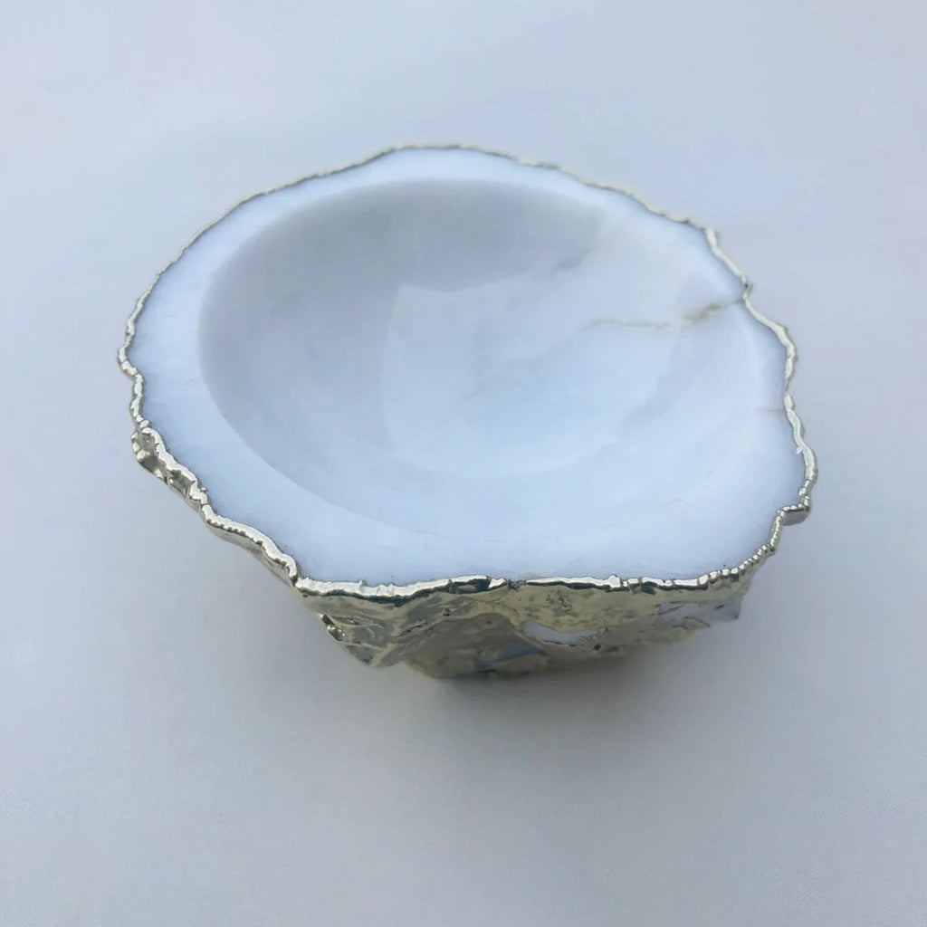 White Agate Geode Nut/trinket/Jewelry Bowl-3