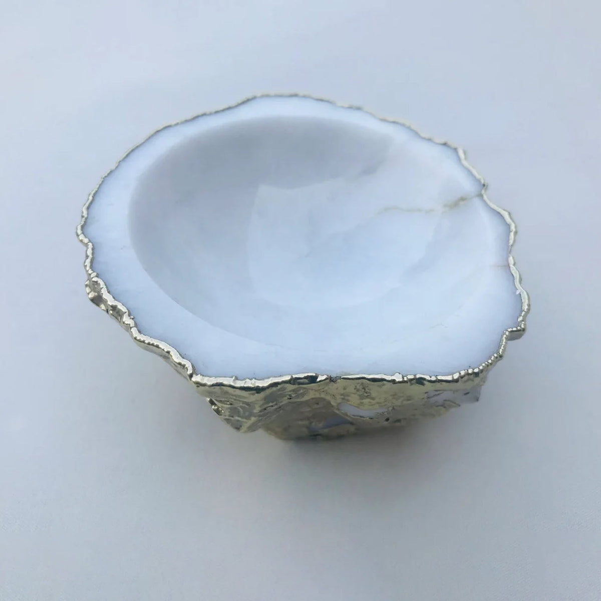 White Agate Geode Nut/trinket/Jewelry Bowl-3