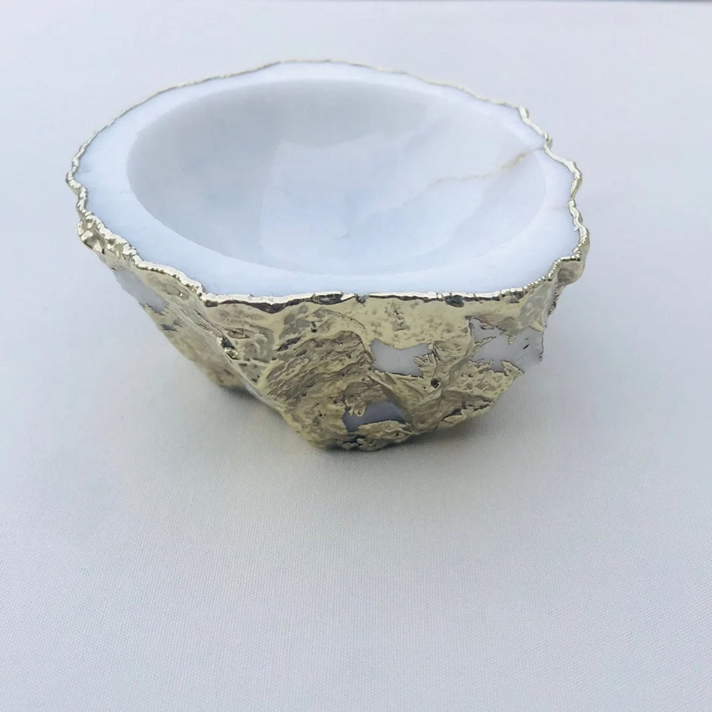 White Agate Geode Nut/trinket/Jewelry Bowl-4