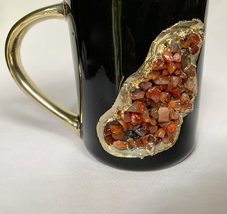 Wave - Set of 2 Black Ceramic Mugs-1