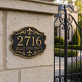 Personalized Address Plaque – Antique Brass Fleur-de-Lis Cartouche-0