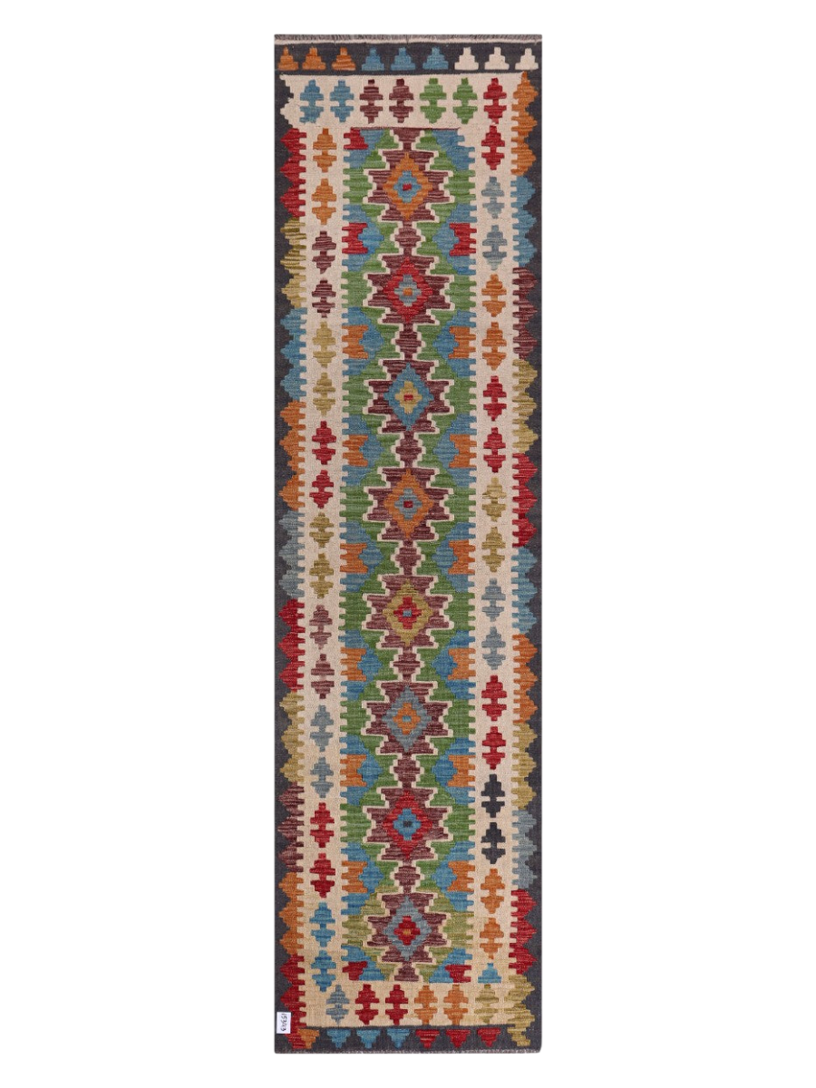 Maimana Kilim Runner - 299 × 80 cm (9'10" x 2'7")-0