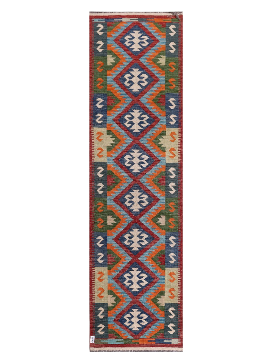 Maimana Kilim Runner - 300 × 84 cm (9'10" x 2'9")-0