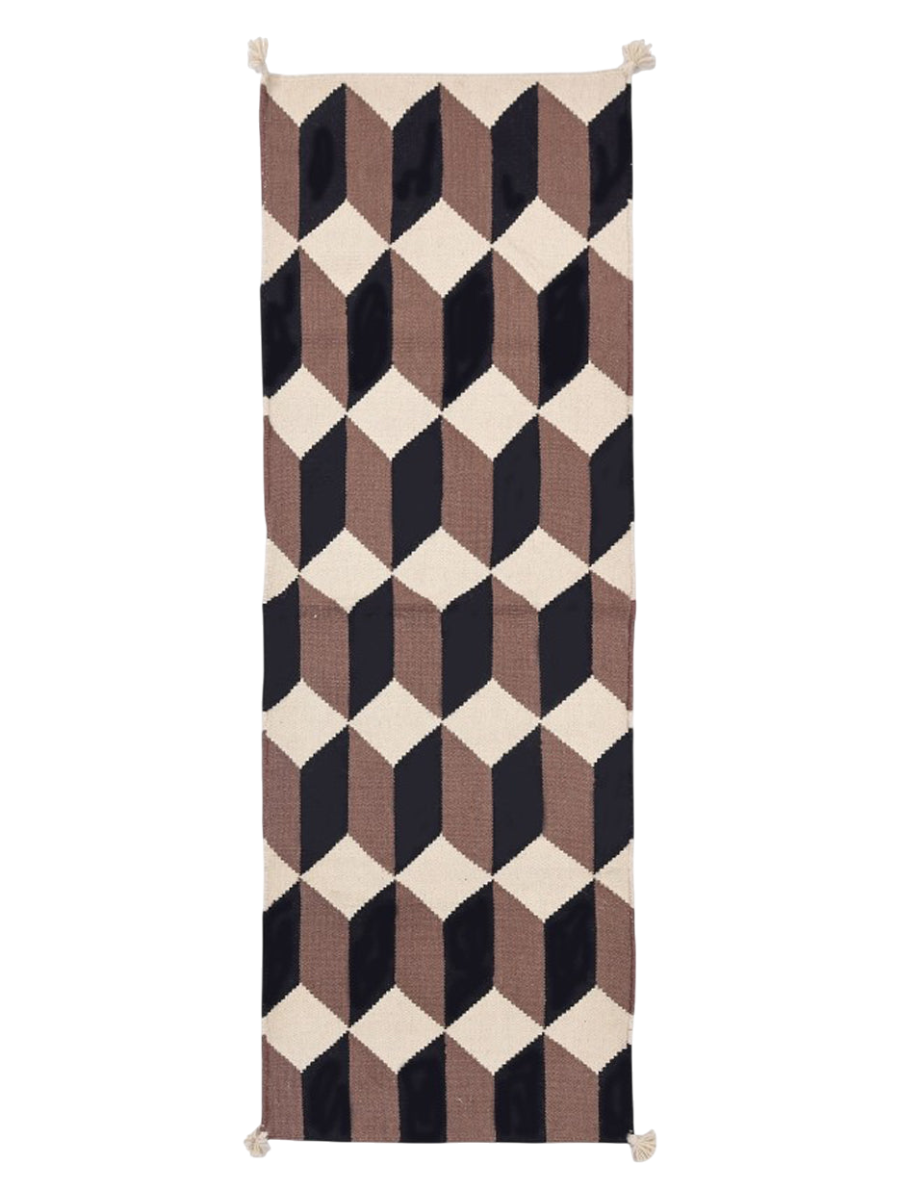 Contemporary Afghan Kilim Runner - Size: 170 x 57 cm (5'7" x 1'10")-0