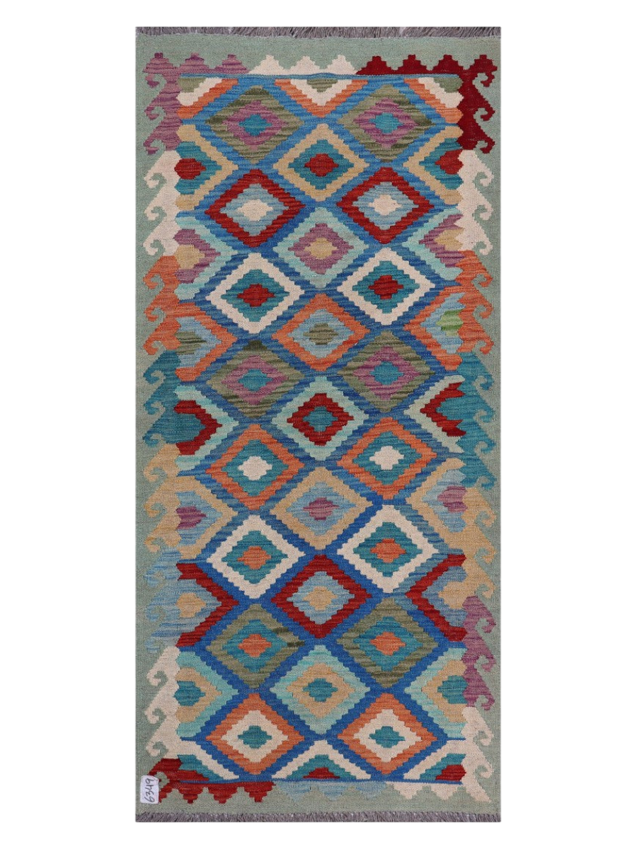 Maimana Kilim - 198 × 91 cm (6'6" x 3'0")-0
