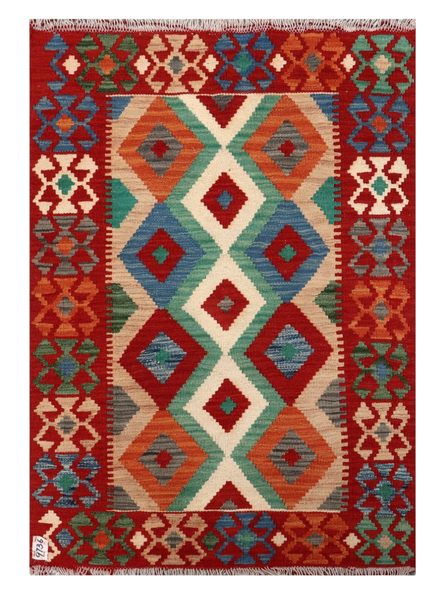 Maimana Kilim - 128 × 89 cm (4'2" x 2'11")-0
