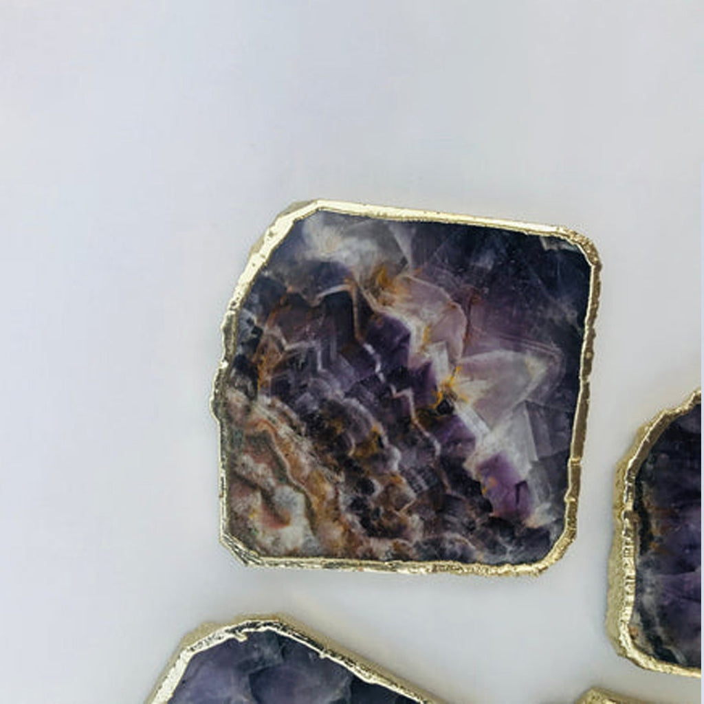 Amethyst Natural Edge Coasters – Set of 4-1