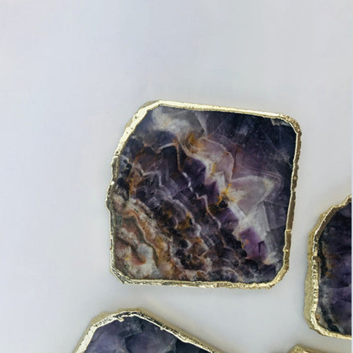 Amethyst Natural Edge Coasters – Set of 4-1