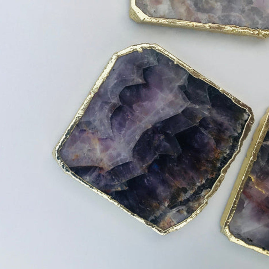Amethyst Natural Edge Coasters – Set of 4-2