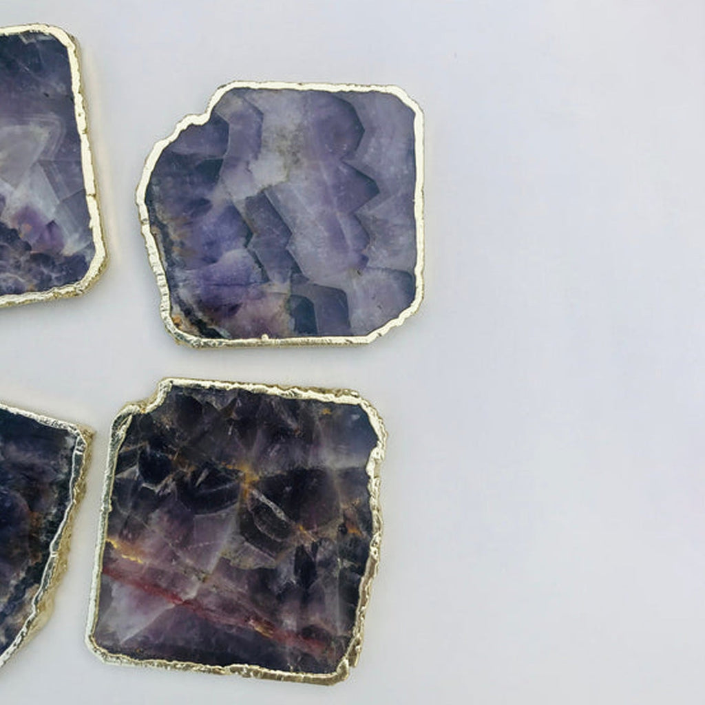 Amethyst Natural Edge Coasters – Set of 4-3