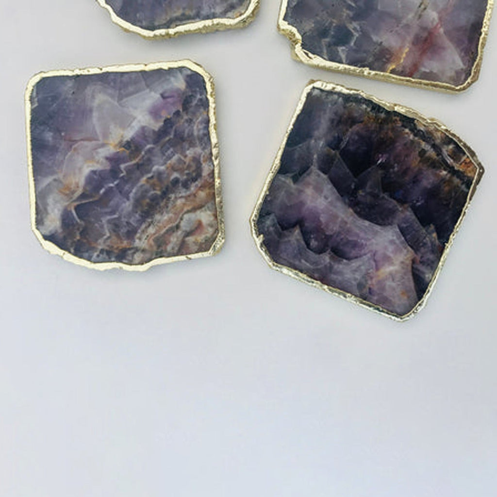 Amethyst Natural Edge Coasters – Set of 4-4