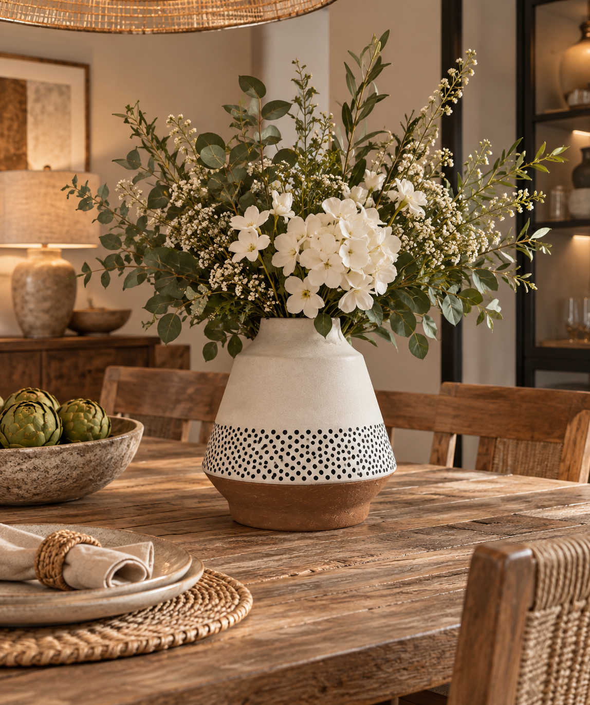 Earthy Dotty Bamboo Skandi Vase