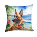 Belgian Malinois Luau Throw Pillow-0
