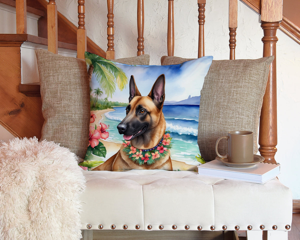Belgian Malinois Luau Throw Pillow-2