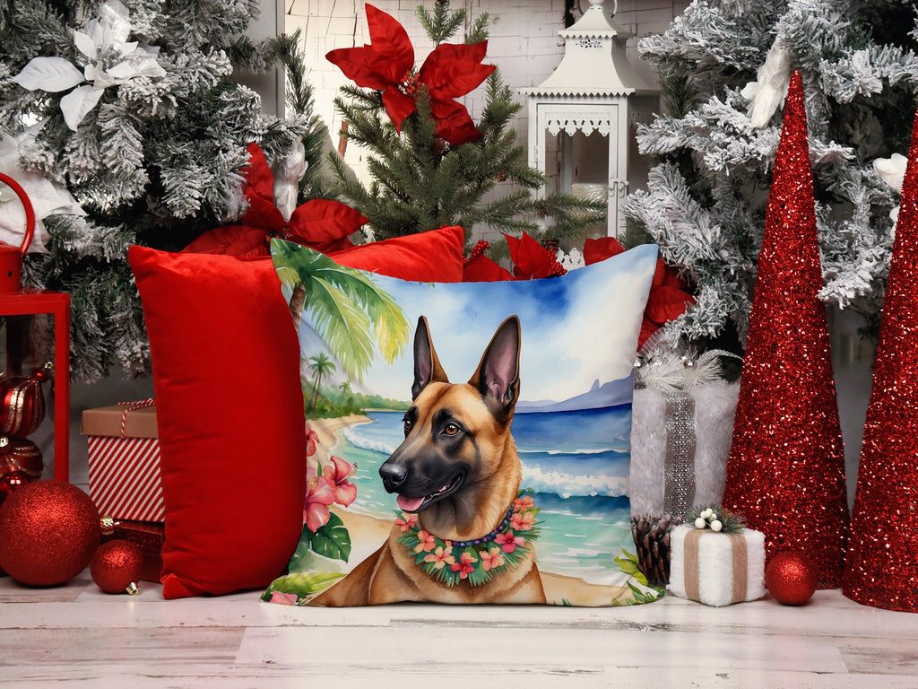 Belgian Malinois Luau Throw Pillow-4