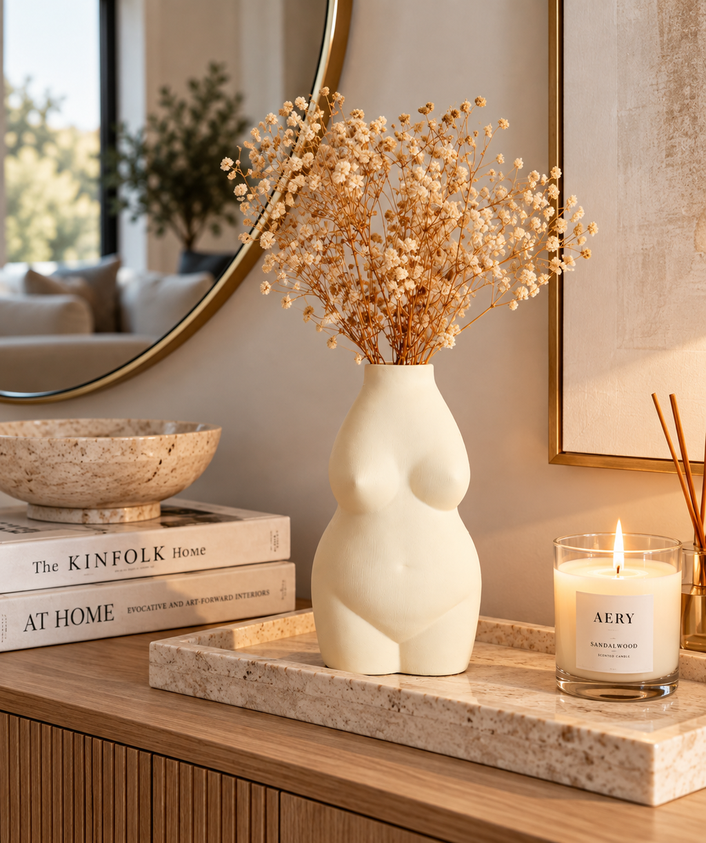 Sculptural Female Body Vase – Ivory