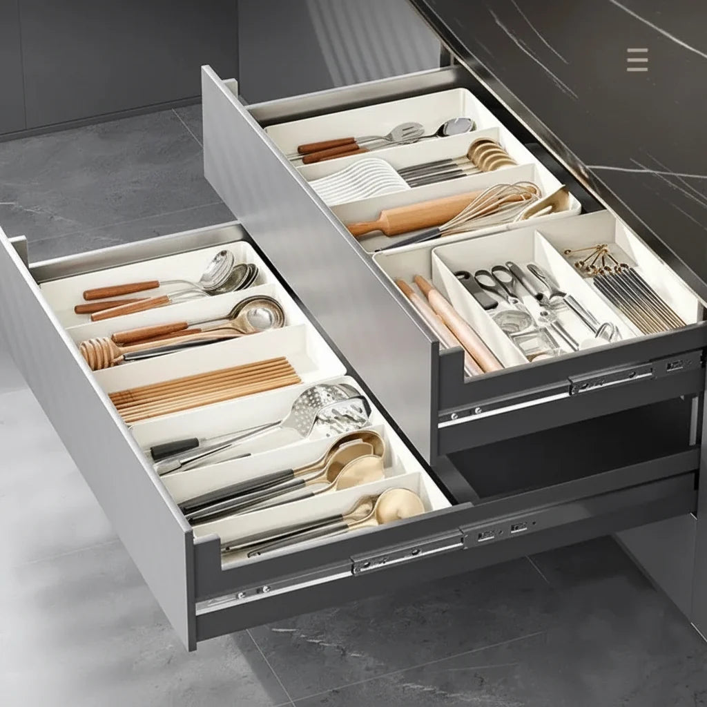 Expandable kitchen drawer organizer Kitchen Tray with 3 Compartments-3
