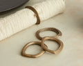 Moss Brass Napkin Rings - Set of 4 Gold Irregular Shape Table Decor