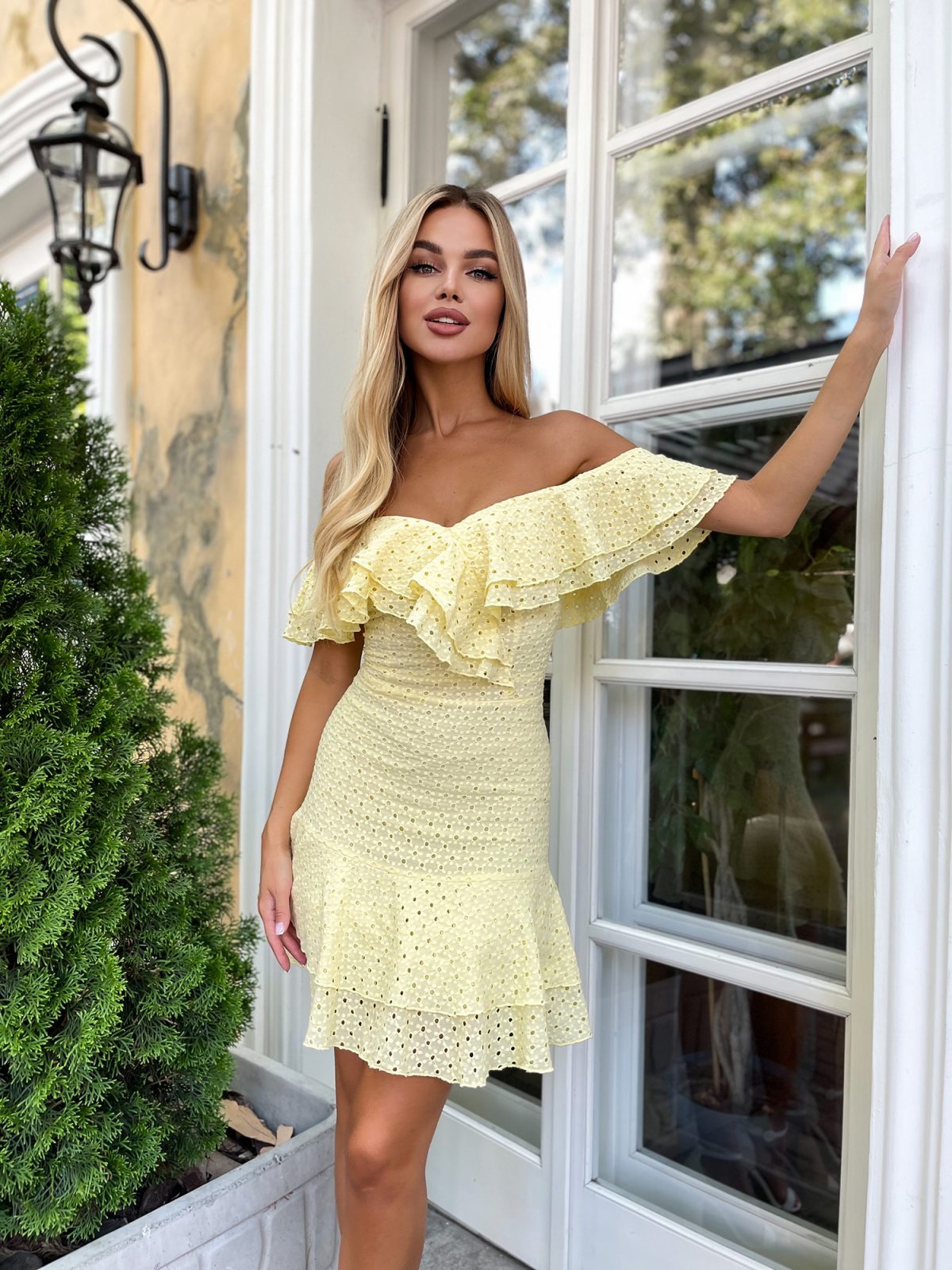 Lavender Off Shoulder Dress | Ruffle Mini | Petite XXS-M | GLOWSYOU-12