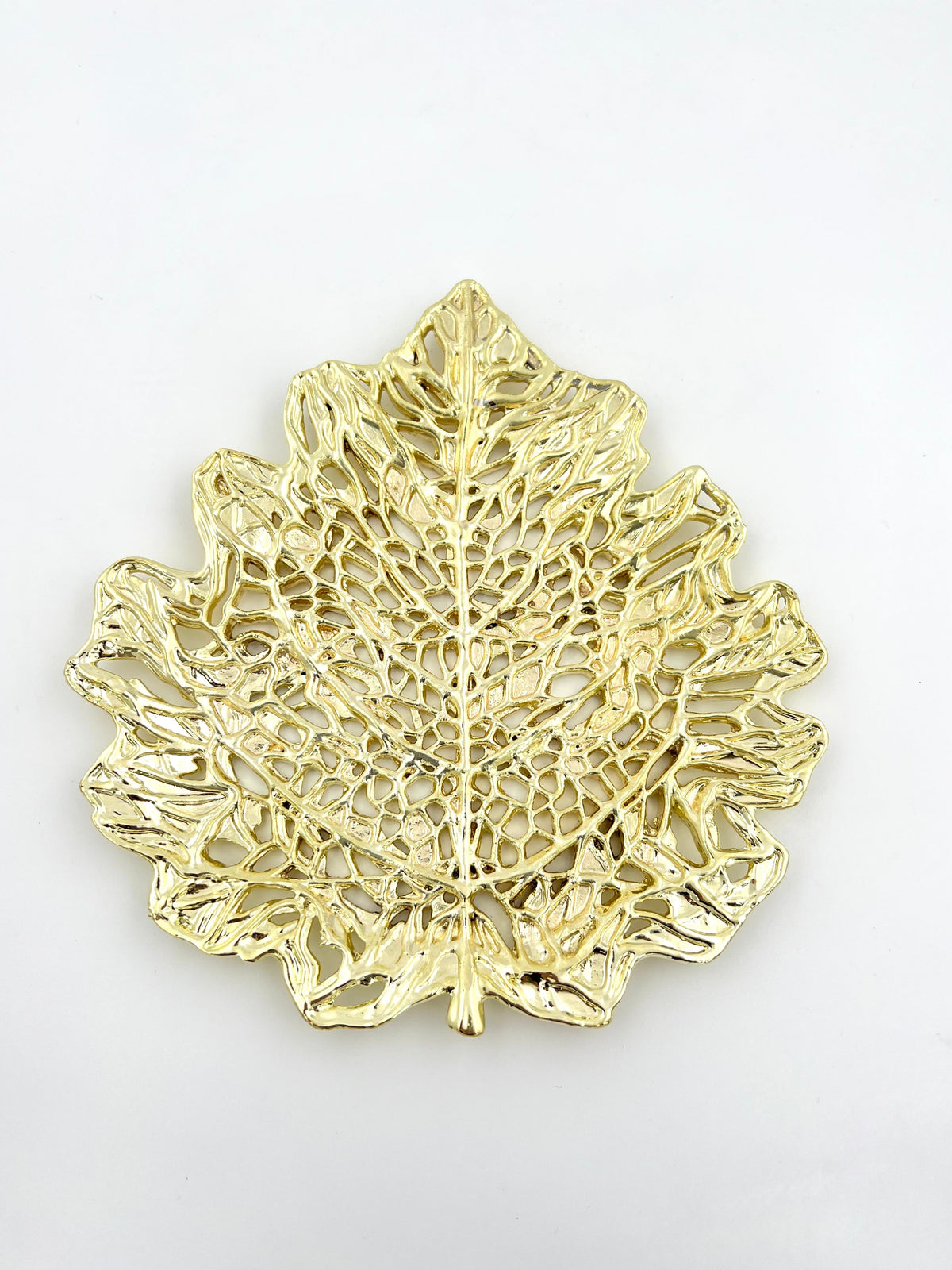 Skeletal Leaf Tray - Decorative Metal Tray | Centerpiece | Home Accent | Gold, Silver or Antique Finish-0
