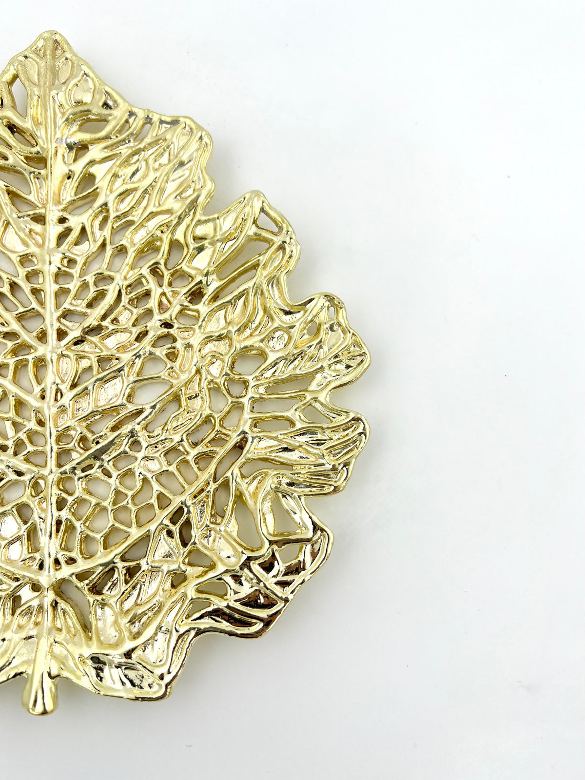 Skeletal Leaf Tray - Decorative Metal Tray | Centerpiece | Home Accent | Gold, Silver or Antique Finish-3