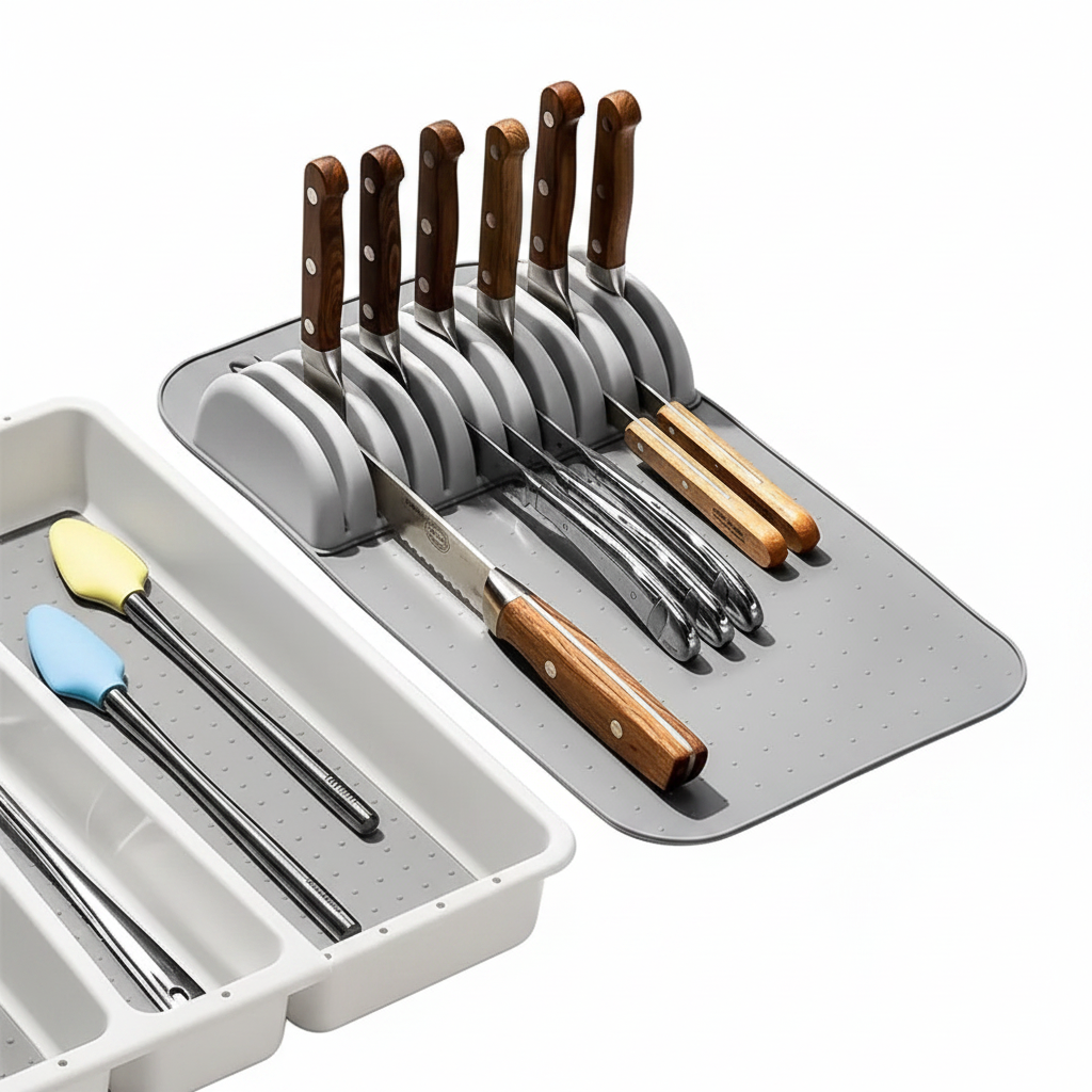 Kitchen knife drawer organizer Kitchen Knife Holder with 5 & 11 Slots-3