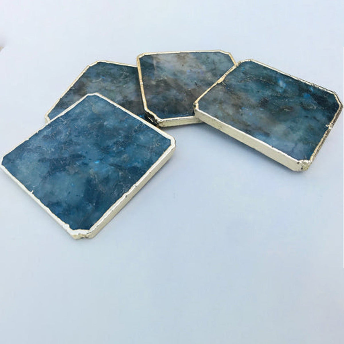 Labradorite Natural Edge Coasters – Set of 4-0