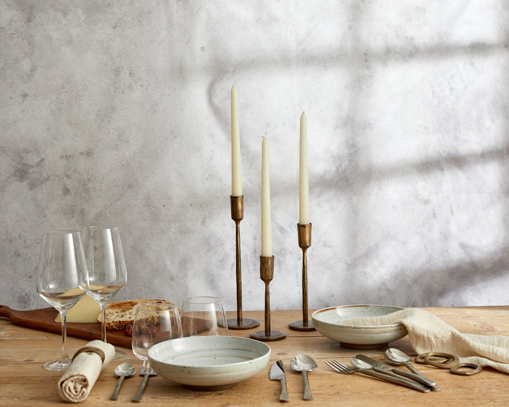 Moss Brass Napkin Rings - Set of 4 Gold Irregular Shape Table Decor