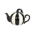 Black and White Striped Pumpkin Teapot
