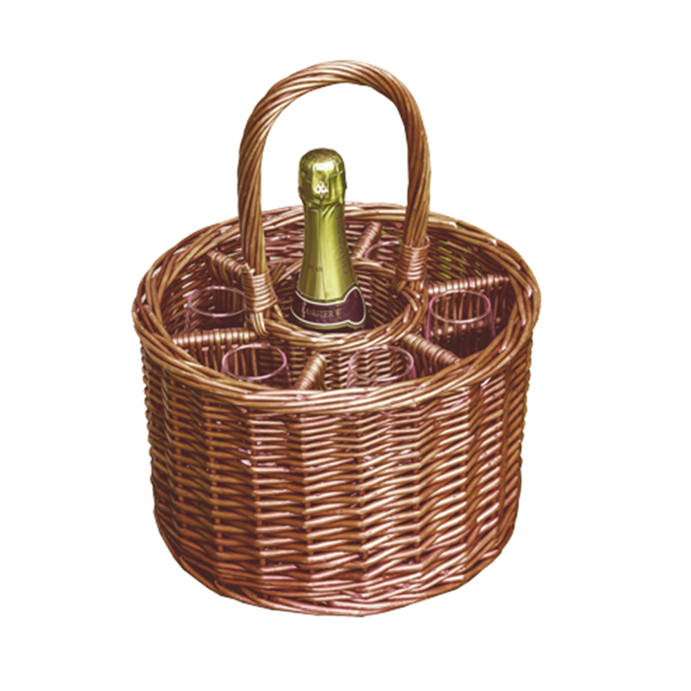 Small Deluxe Wicker Single Bottle Drinks Basket