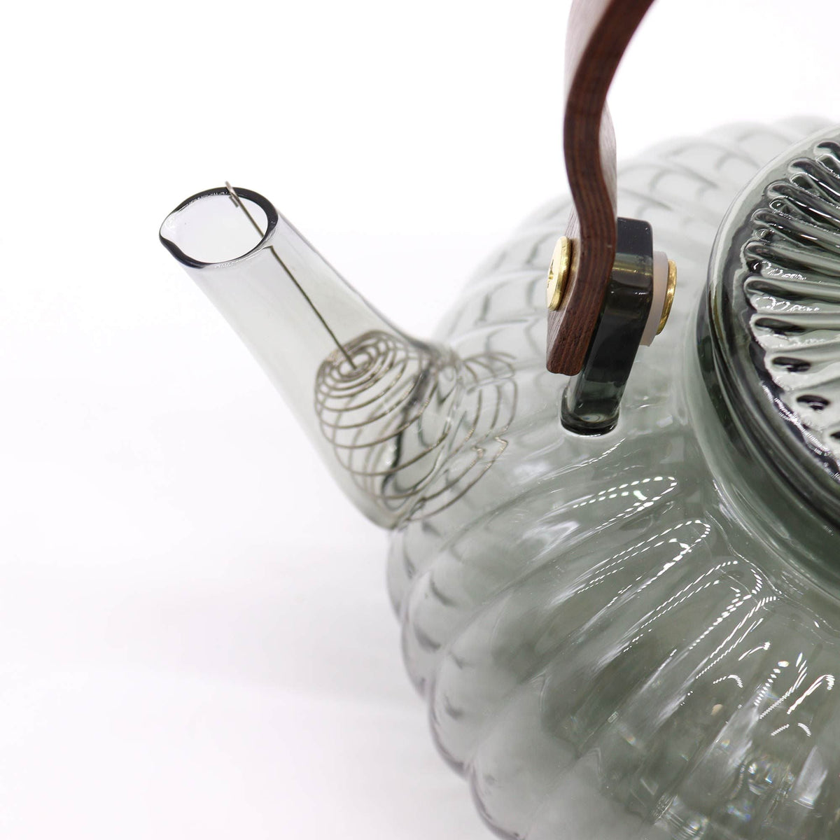 Glass Infuser Teapot - Charcoal Ribbed Pearl