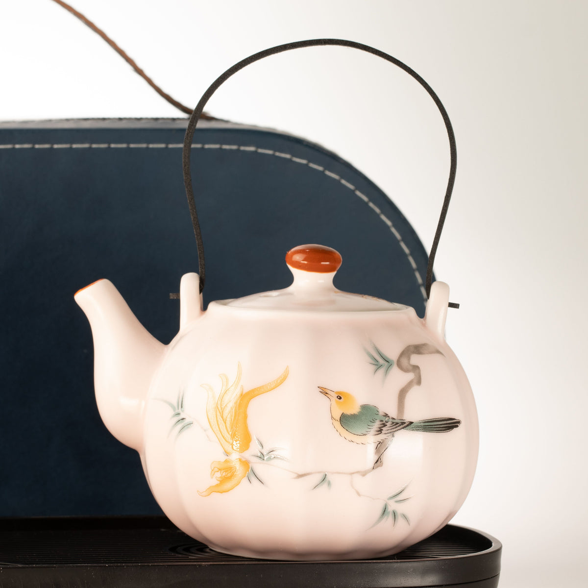 Elegant Ceramic Tea Set with Cups & Luxury Carry Case