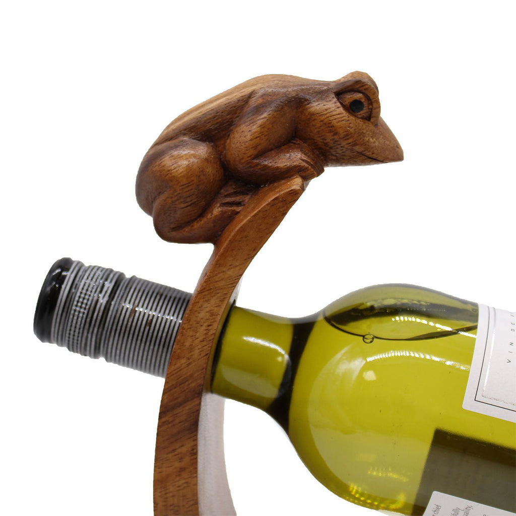 Sculptural Wooden Mouse Wine Bottle Holder
