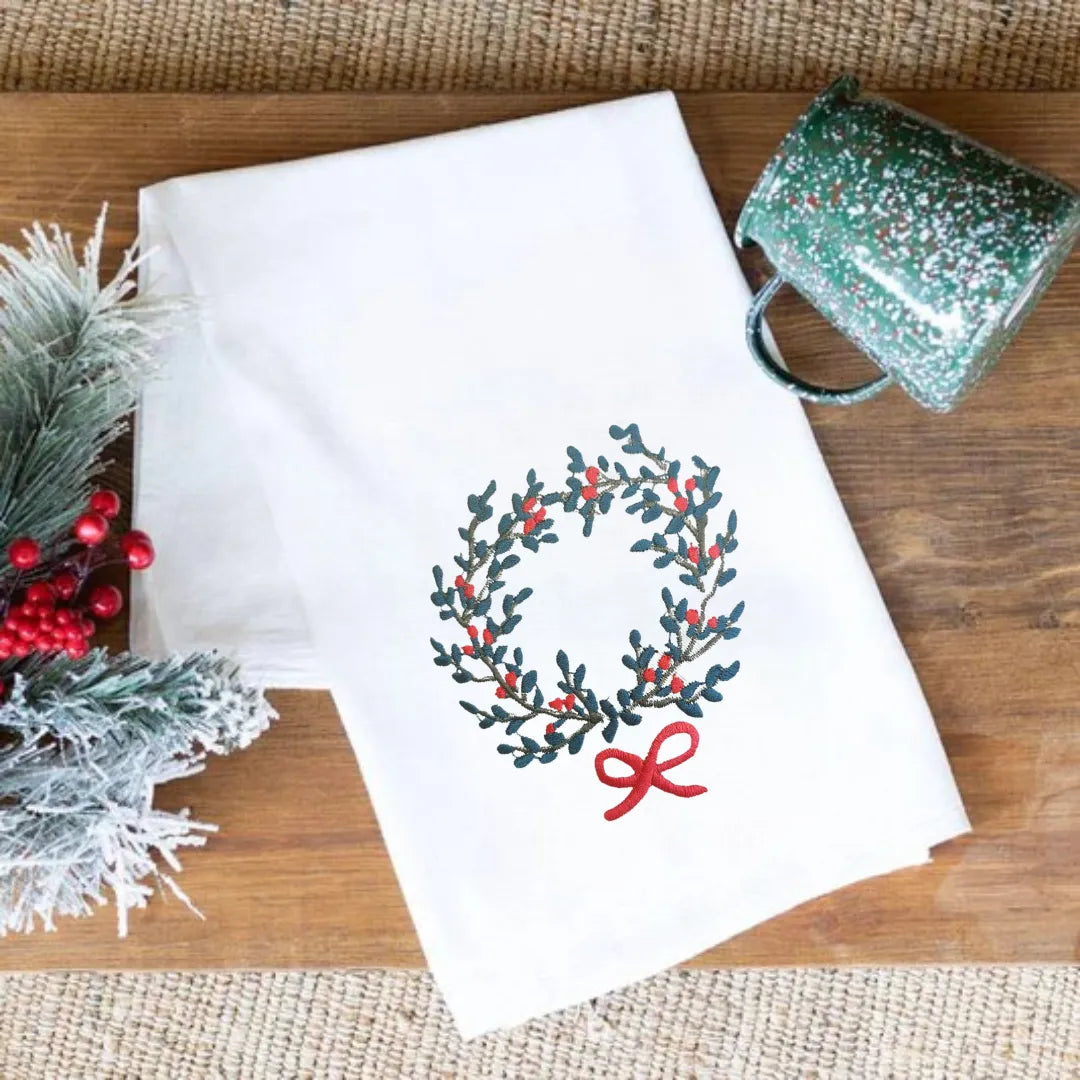 Wreath Motif Kitchen Towel-0