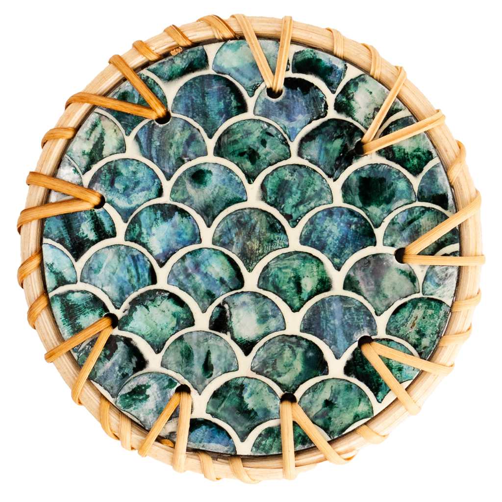 Handcrafted Rattan Coaster – Coastal Boho Collection