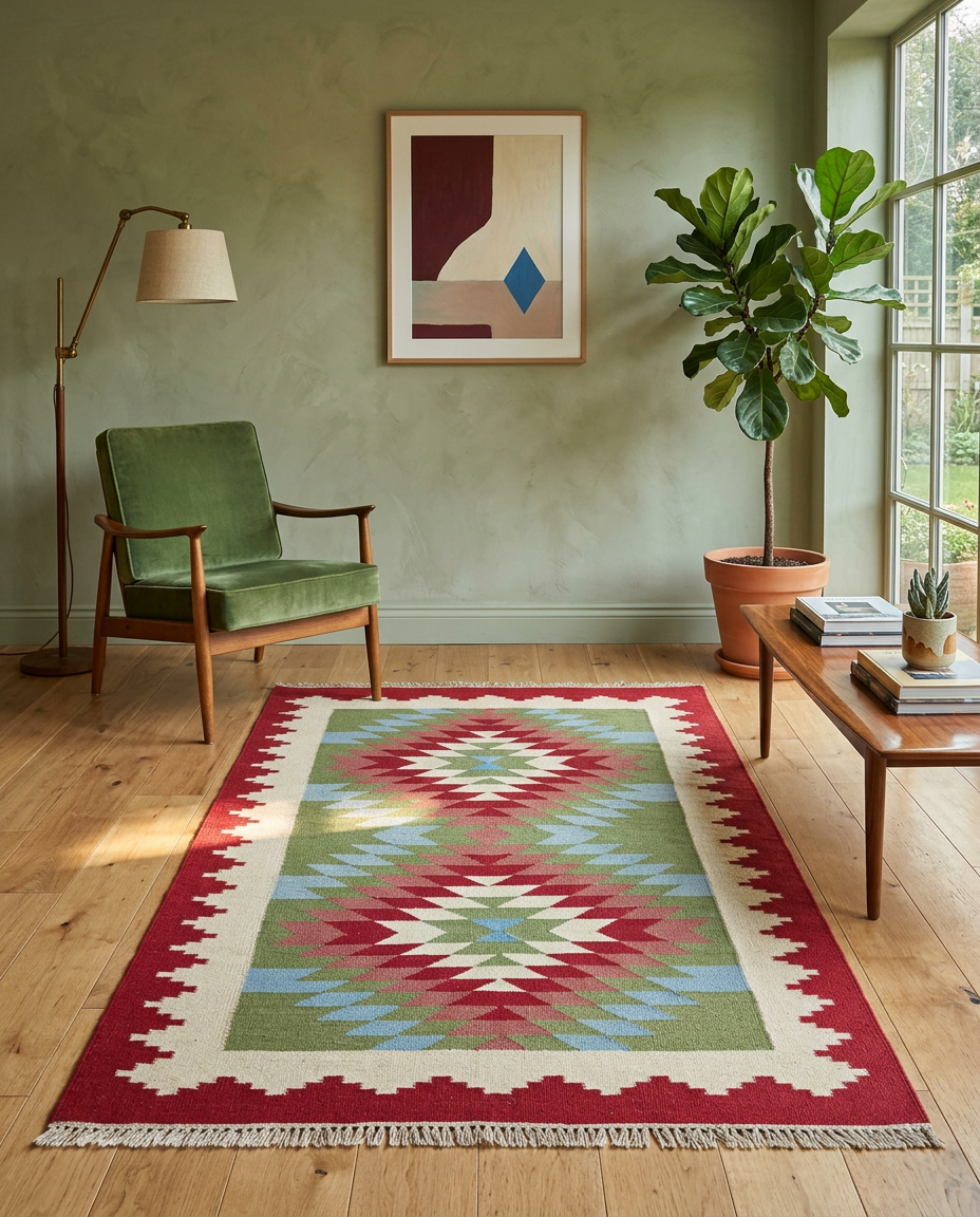 Contemporary Afghan Kilim Rug - Size: 176 x 96 cm-2