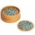 Handcrafted Rattan Coaster – Coastal Boho Collection