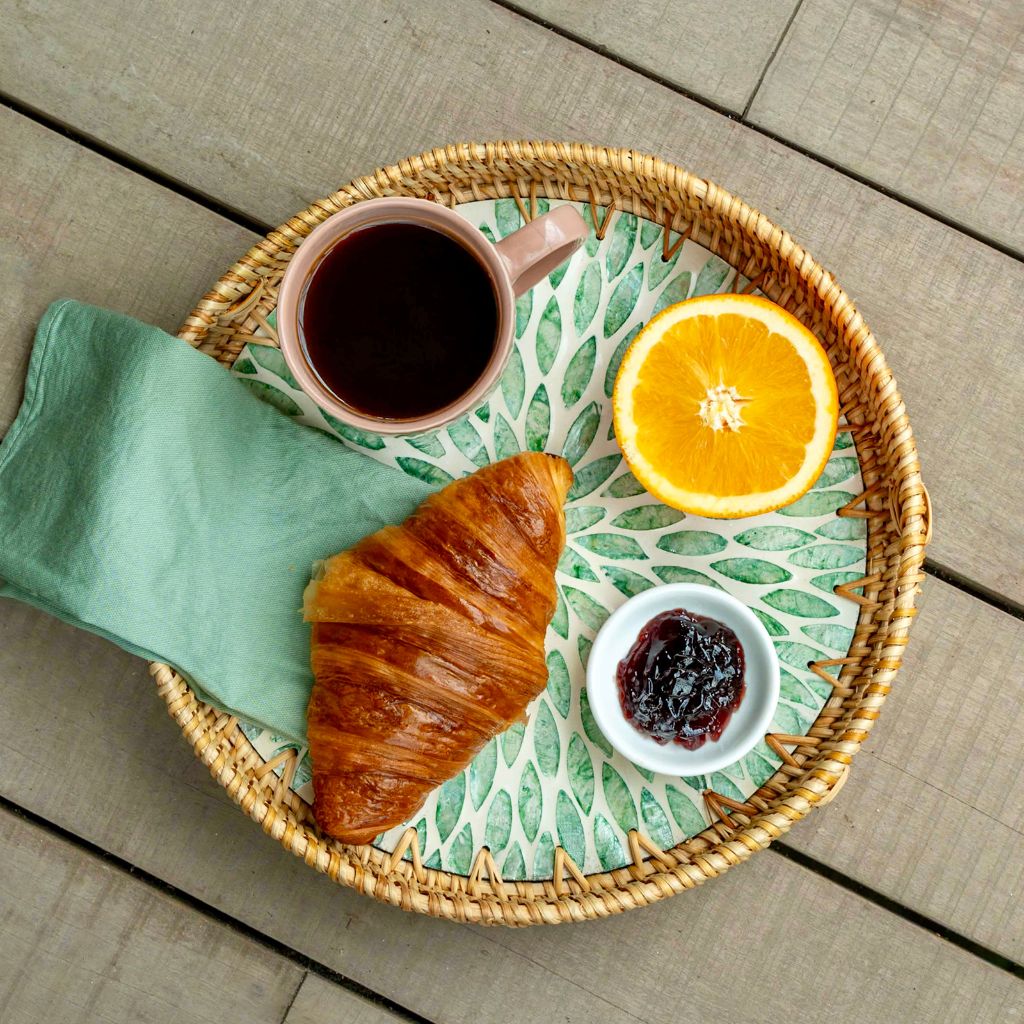 Rattan Trays • Mother of Pearl • Everglade (Multiple Sizes)