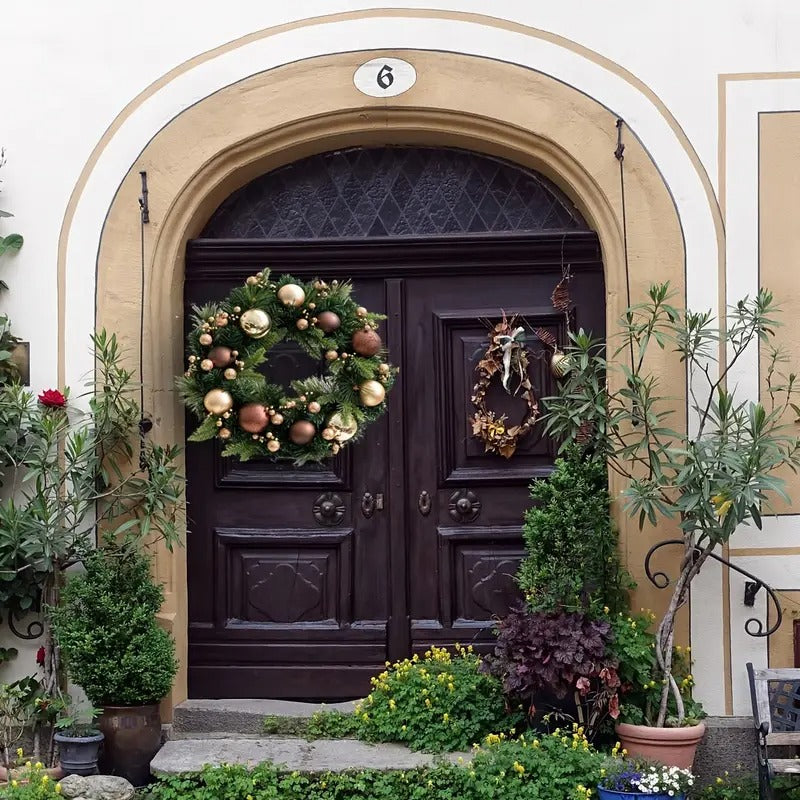 Christmas Ball Flower Wreath Door Hanging Decoration