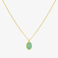 Gemstone oval pendant necklace-0